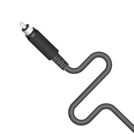 Realistic audio (mini 3.5 mm to RCA) cable vector illustration.のイラスト素材