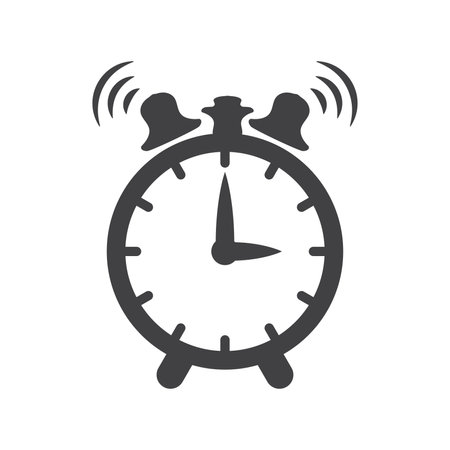 Alarm clock wake-up time icon isolated on white background. Vector illustration.のイラスト素材