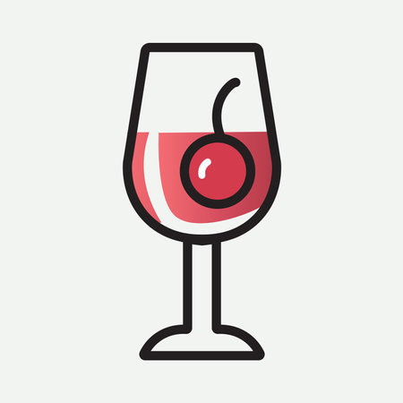Wine glass icon in trendy flat design on gray background. vector illustration EPS 10. Editable stroke.のイラスト素材