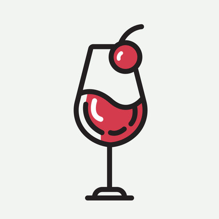 Wine glass icon in trendy flat design on gray background. vector illustration EPS 10. Editable stroke.のイラスト素材
