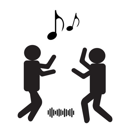 Dancing couple. Simple icon. Flat style element for graphic design. Vector illustrationのイラスト素材