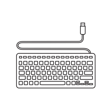 Keyboard vector icon. Keyboard linear sign. Computer keyboard icon. EPS 10 clavier flat symbol.のイラスト素材