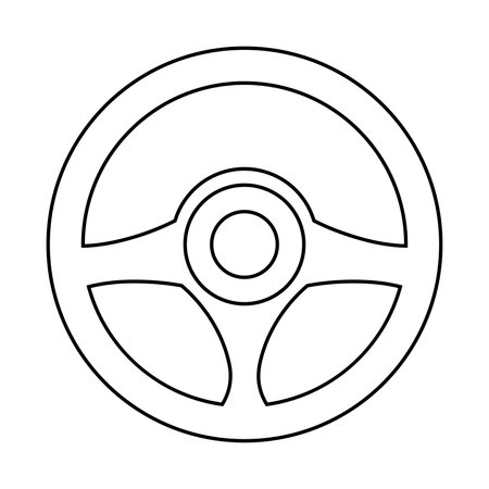Steering wheel icon. Car, auto vector line icon. Automobile, machine, drive symbol. Linear style sign for mobile concept and web design. Wheel symbol illustration. Pixel vector graphics - Vector.のイラスト素材