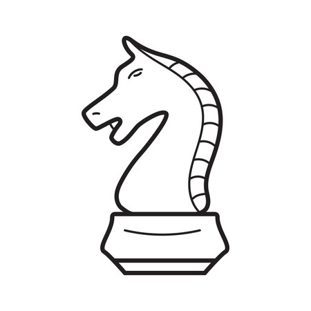 Horse Chess Thin Line Vector Icon. Flat icon isolated on the background. Vector illustration EPS 10.のイラスト素材