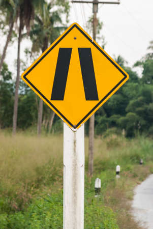 Road sign   Narrow roadの写真素材
