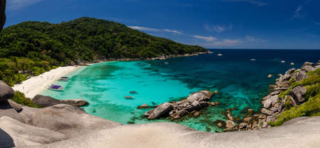 Panorama seascape from Similan island No.8 viewpoint in Similan Nation Parkのeditorial素材