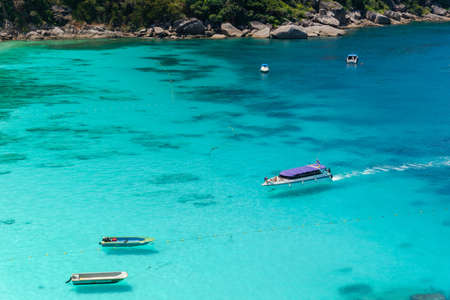Beautiful seascape from Similan island No.8 viewpoint in Similan National Parkのeditorial素材