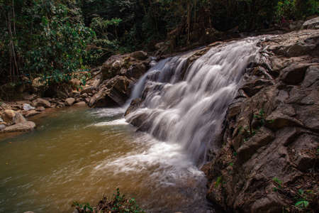 Waterfall in the Rain Forest, Betong, Yala Province, Thailand.の写真素材