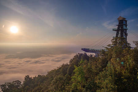 Sunrise landscape at Skywalk Aiyerweng, Betong, Yala province, Thailand.の写真素材