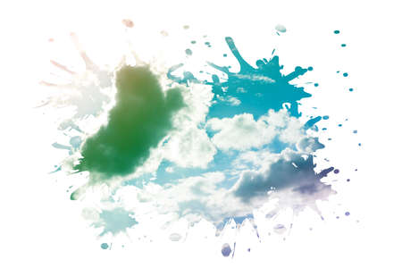 Beautiful sky with soft focus color filtered backgroundの写真素材