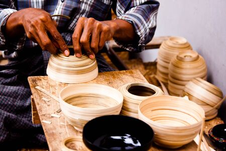 lacquer ware in Myanmarの写真素材