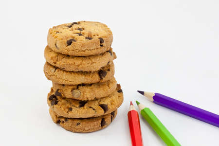 COOKIES AND COLORED PENCILSの写真素材