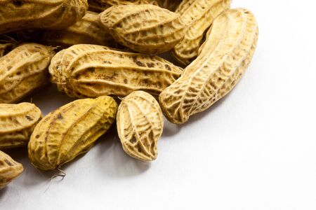 peanuts on white background