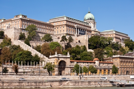 view of buda castle in budapest from danube riveのeditorial素材