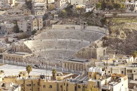 ancient roman theater in amman, jordanの写真素材