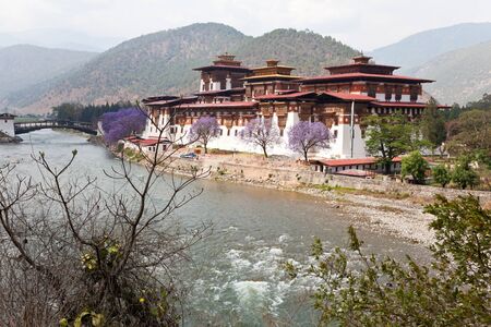 punakha monastery in, bhutanの写真素材