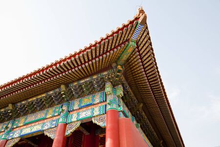 chinese historic architecture in forbidden city, beijing, chinaのeditorial素材