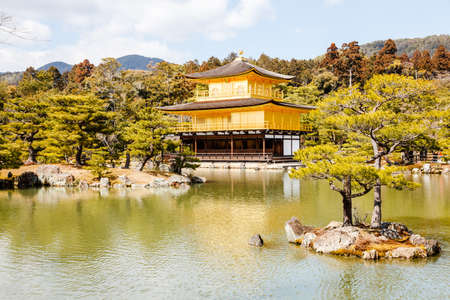 gold temple in kyoto, japanのeditorial素材