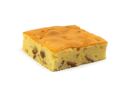 Sun dried banana cake isolated on white backgroundの写真素材