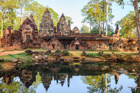 Banteay srei temple in angkor wat, cambodiaの写真素材