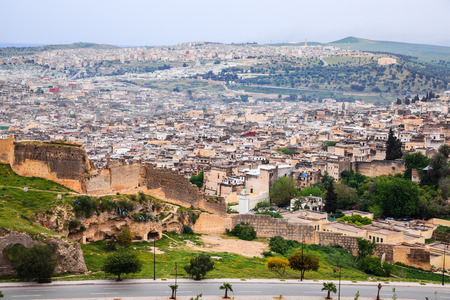 Aerial view of fez in moroccoの写真素材