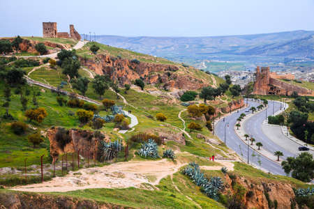 View of Fez City from the viewpoint in the eveningの写真素材