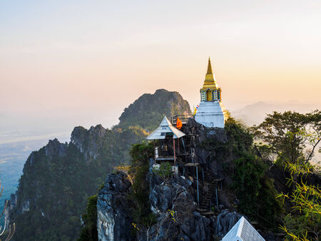 Pagoda at Buddhist Temple in Lampang Province, Thailandの写真素材