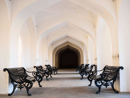 Chair in Amber Fort Corridor in Rajasthan, Indiaのeditorial素材