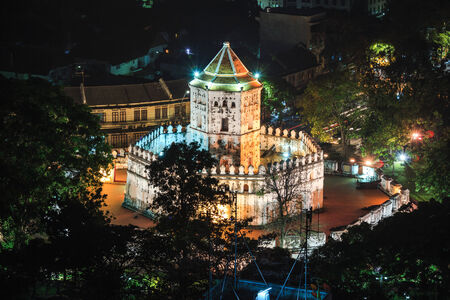 Night Scene of Phra Sumen Fort in Bangkok, Thailandのeditorial素材