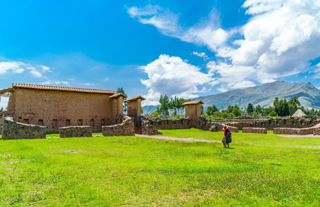 Residential area in the Temple of Wiracocha  or Temple of Raqchi an Inca Archaeological Site in Cusco Region, Peruの写真素材