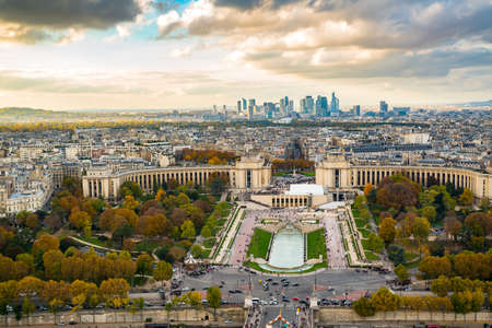Aerial view of Paris Skyline in Franceの写真素材