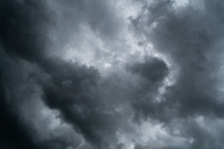Dark clouds moving in the sky before rain. There are many different types of rain clouds. The three...