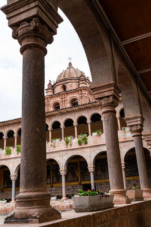 Coricancha, Convent of Santo Domingo, Inca's temple of the Sun in the town of Cusco, Peru.のeditorial素材