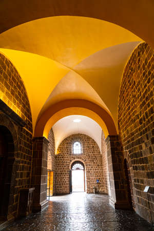 Decoration inside Coricancha, the most important temple of the Sun in Inca Empire in Cusco, Peru.のeditorial素材
