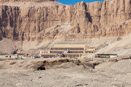 Luxor, Egypt - January 3, 2012 : Hatshepsut Mortuary Temple in Valley of The Kings at Theban Necropolis, Luxor, Upper Egypt.のeditorial素材