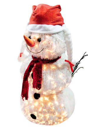 new year snowman in santa s hatの写真素材