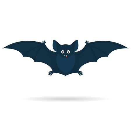 Been a Halloween cute bat with a drop of blood isolated on a white background. Vector illustration.のイラスト素材