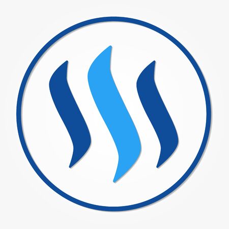 Steem coin cryptocurrency. Vector sign icon. Internet moneyのイラスト素材