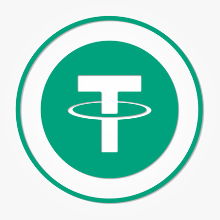 Tether coin cryptocurrency. Vector sign icon. Internet moneyのイラスト素材