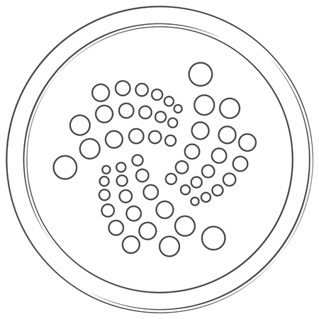 Iota- cryptocurrency coin. Vector thin line icon. Lineart illustration on white background. Internet moneyのイラスト素材