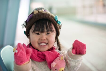 Winter clothes childrenの写真素材