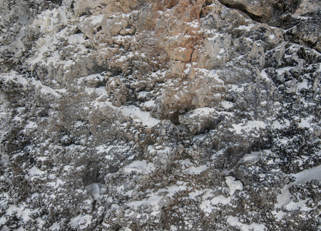 Sea, sand, stone walls are pending seen the tide.の写真素材