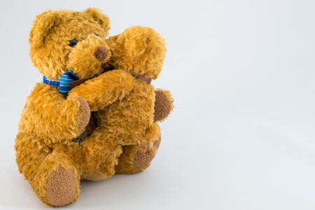 Stuffed toy of parent and childの写真素材