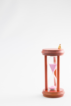A hourglass and old man