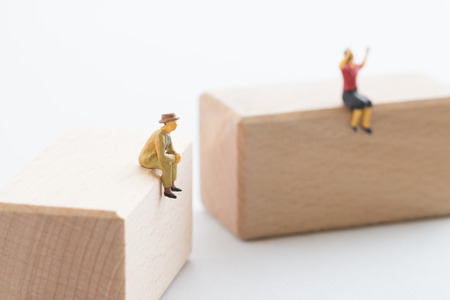 Aged person and young personの写真素材