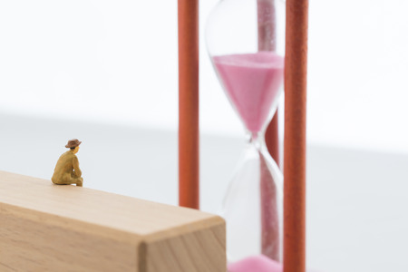 A hourglass and seniorの写真素材