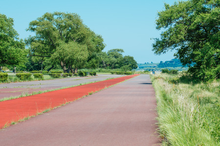 Riverbed landscapeの写真素材