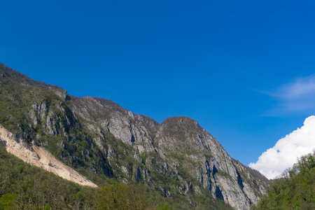 Blue sky over the mountains of Sochi, Russiaの写真素材