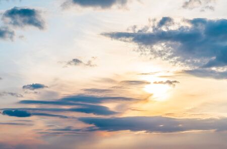 Clouds in the sky at sunset.の写真素材