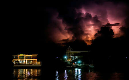 Lightning at Tapee riverの素材